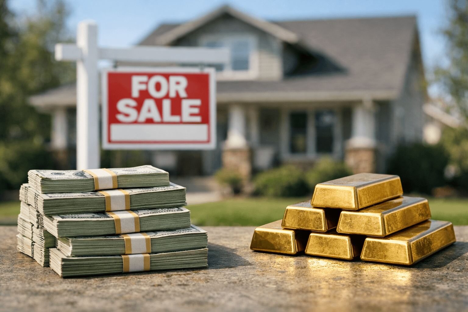 How Much Gold to Buy a House? 50 Years of Data