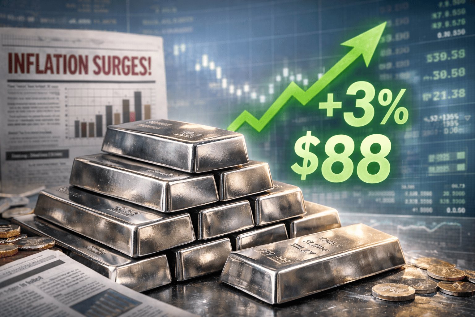 Silver Jumps 3% To $88 as Markets Downplay Risk