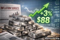 Silver Rises 3% to $88 as Markets Shrug Off Risk