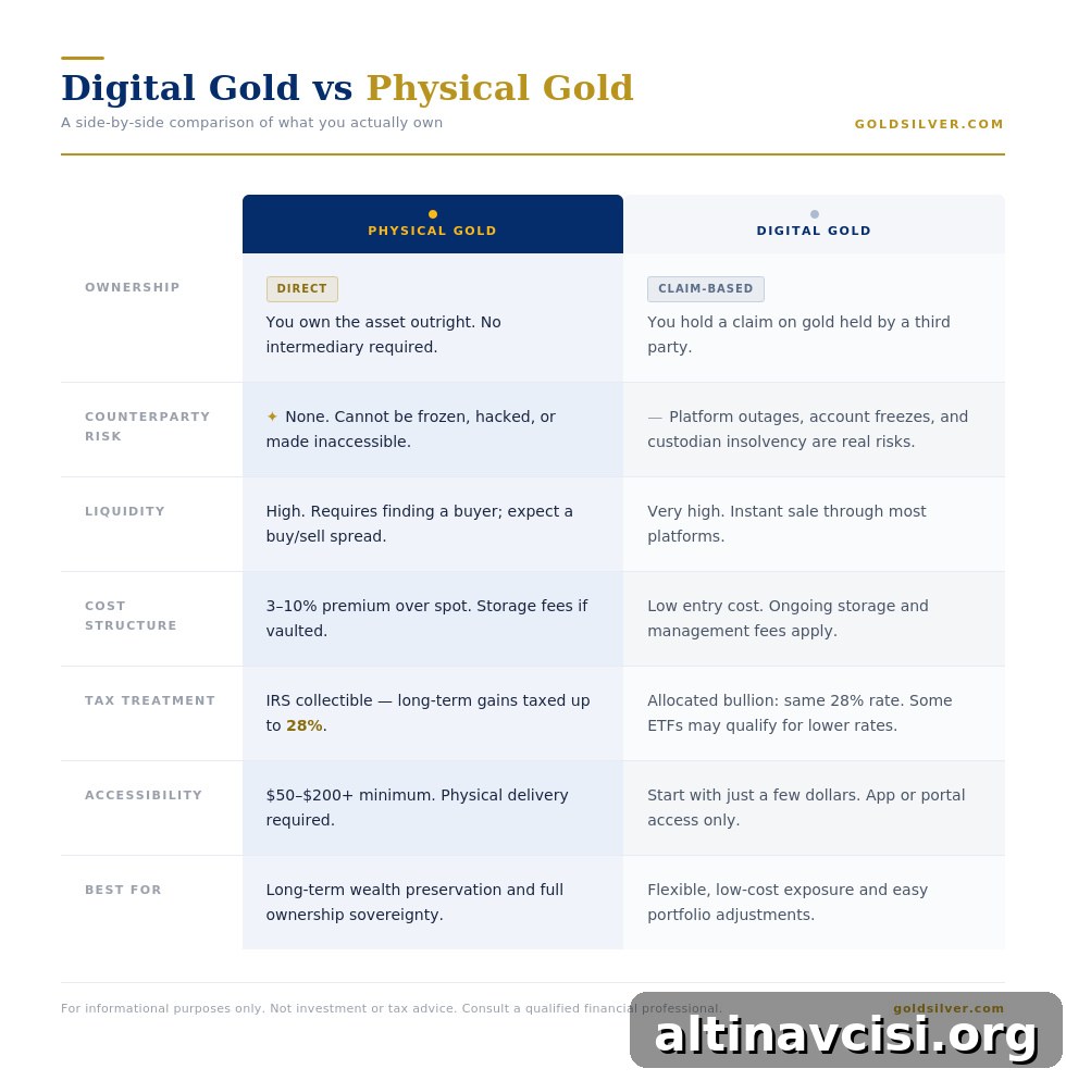 Digital Gold vs Physical Gold 